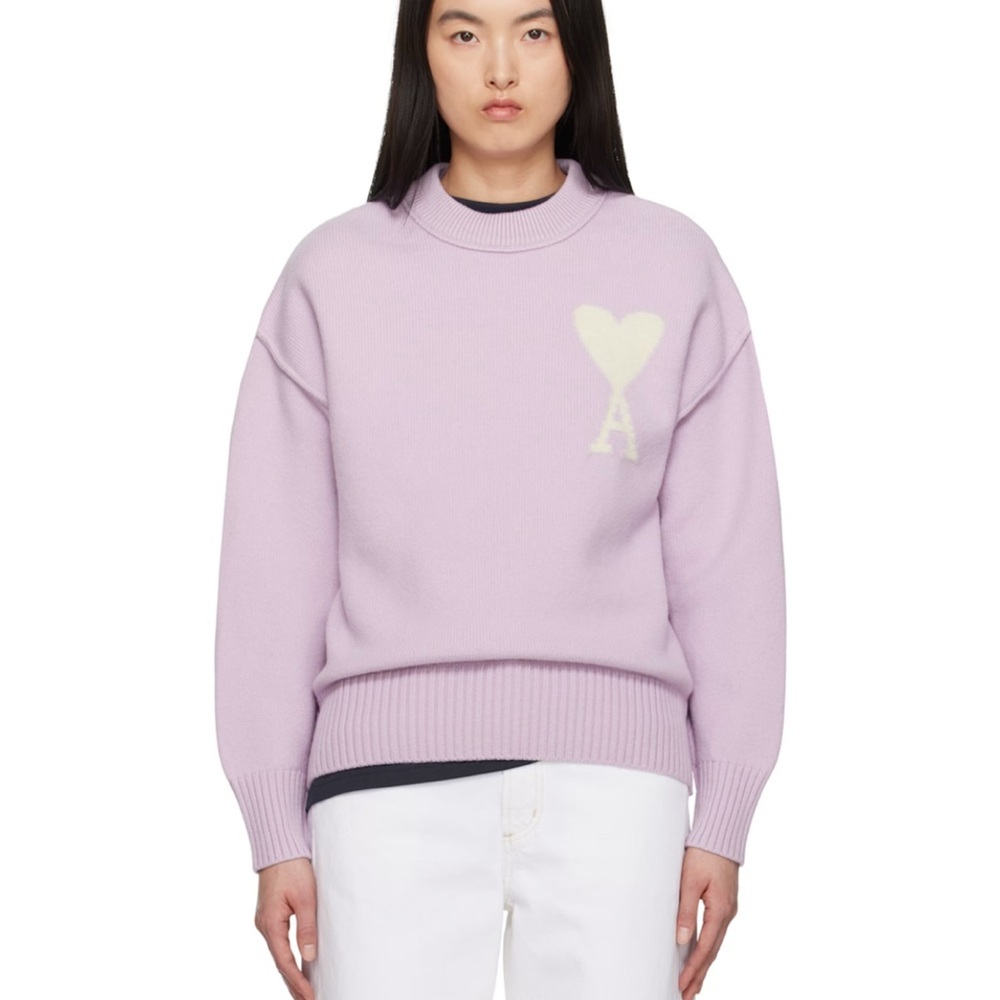 Ami Paris Purple Baby Alpaca Ami de Coeur Sweater size large